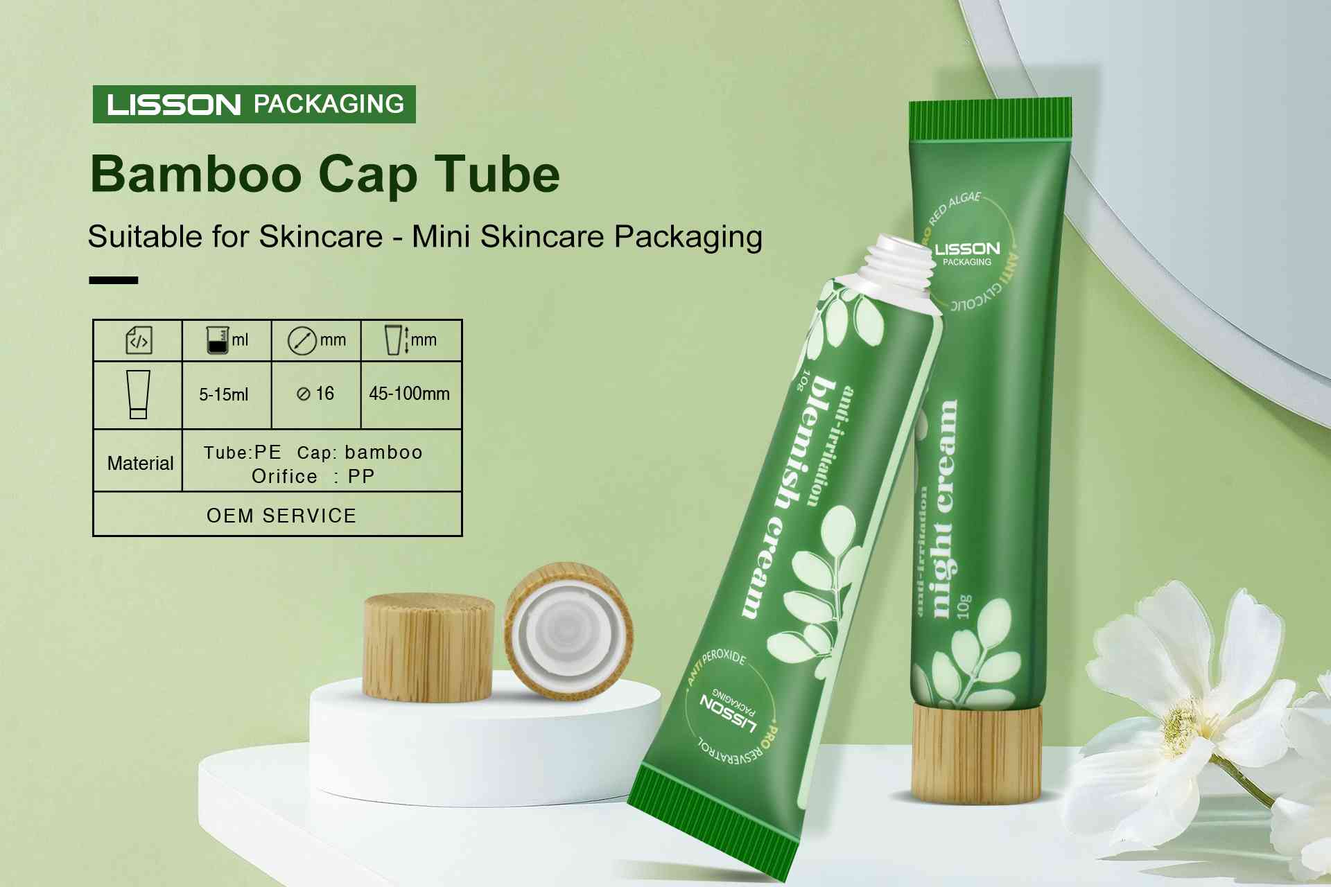 Emballage cosmétique durable pour Lisson